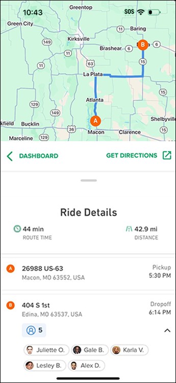 Directions and Make a Stop Pickup